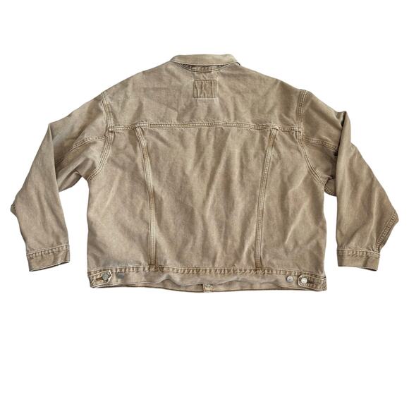 Levi’s Premium WaterLess Cotton Hemp Trucker Jacket Khaki XL - Picture 2 of 11